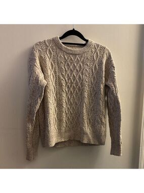 J. Crew Factory Textured Knit Sweater in Beige Speckled
